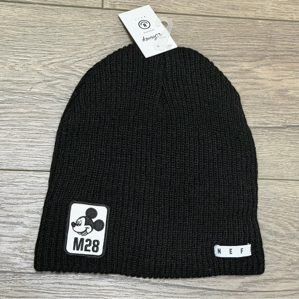 Disney Mickey Mouse Neff Knit Beanie Black White NEW